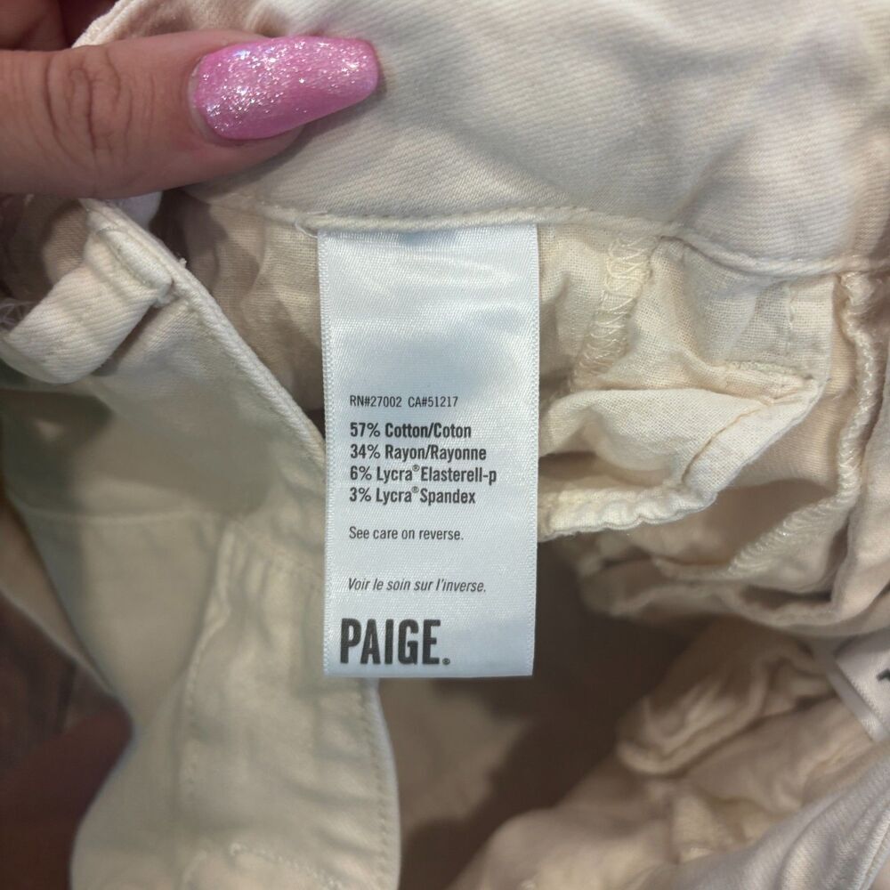 PAIGE Women’s Sz 25 Jeans/Pants Sand Carly Cargo with Pockets Wide Leg MSRP $239 - Picture 7 of 12